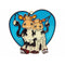 Blue Heart Shaped Sun Catcher with Cuddling Cows-SU01