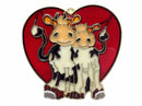 Red Heart Shaped Sun Catcher with Cuddling Cows - GermanGiftOutlet.com
 - 1