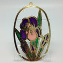 Oval Sun Catcher with Purple Iris - GermanGiftOutlet.com
 - 2