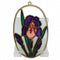 Oval Sun Catcher with Purple Iris - GermanGiftOutlet.com
 - 1
