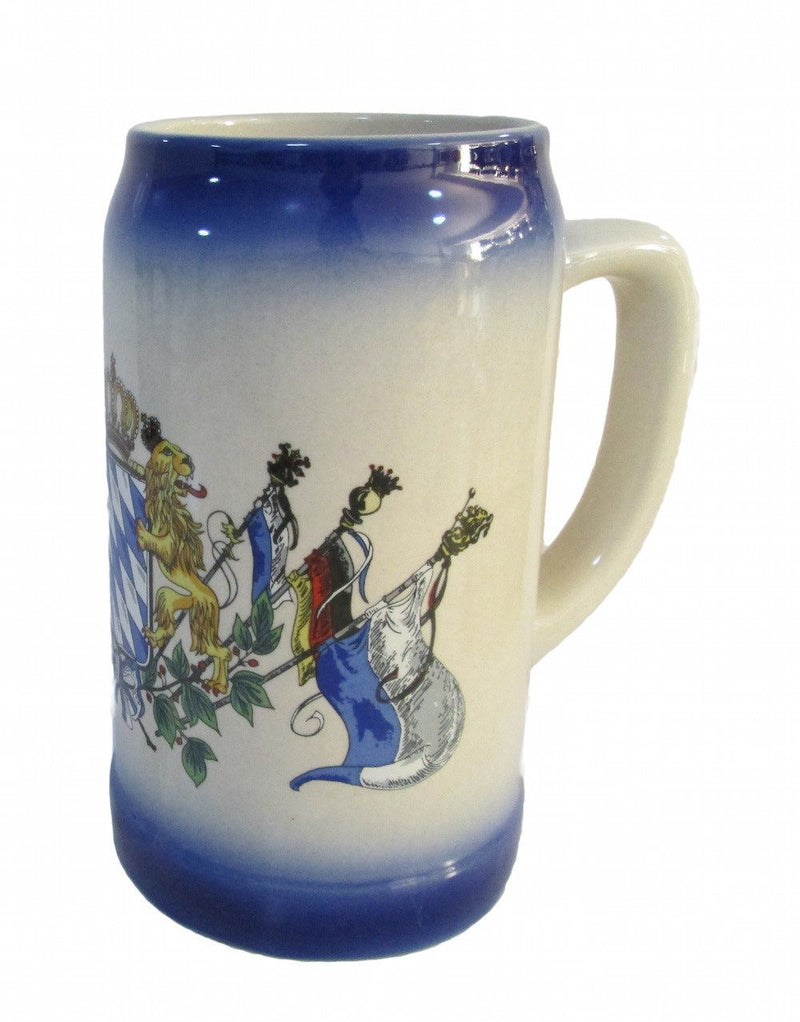 Stoneware 1 Liter Tankard Beer Stein with Cobalt Blue Fade - GermanGiftOutlet.com
