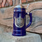 German Eagle Beer Mug .75L Cobalt Blue Medallion Stein w/ Lid