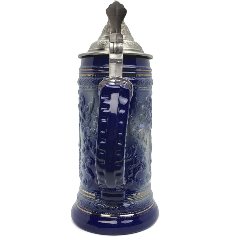 Germany Village Medallion .75L Engraved Beer Stein with Lid-ST22