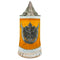 Deutchland Eagle Medallion .5L Glass Beer Stein w/ Metal Lid