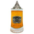 Lidded .5L Engraved Beer Glass with Bayern Metal Medallion