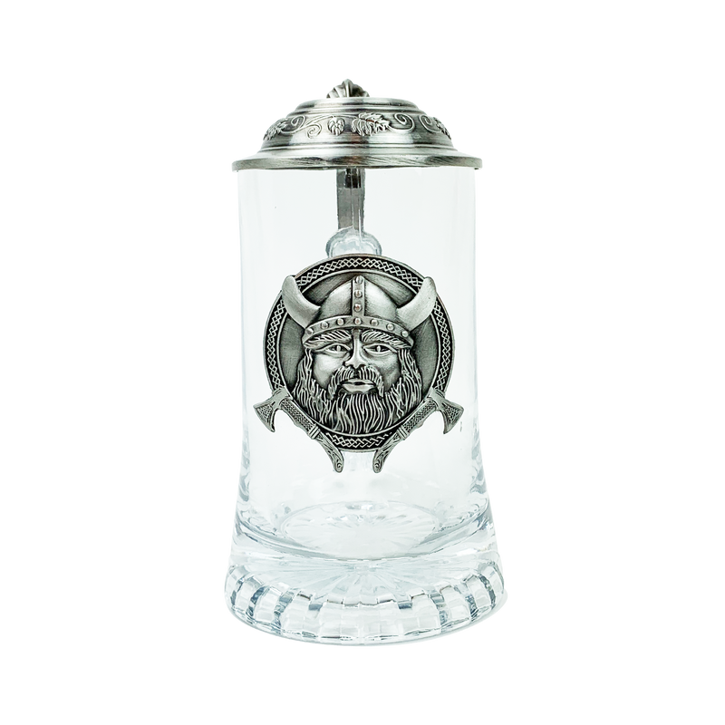 .5L Viking Medallion Glass Lidded Mug