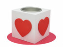 German Gift Idea Square Heart Votive White - GermanGiftOutlet.com
