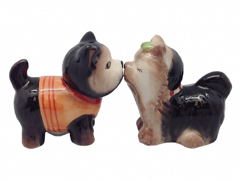 Ceramic Salt & Pepper Set Magnetic Dogs