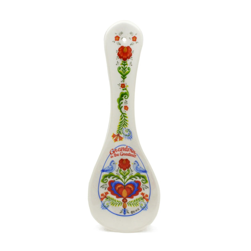"Grandma is the Greatest" Lovebirds Ceramic Spoon Rest-SR01