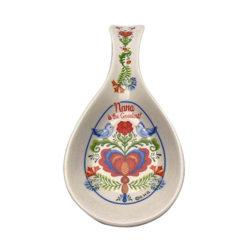 "Nana is the Greatest" Lovebirds Ceramic Spoon Rest-SR01