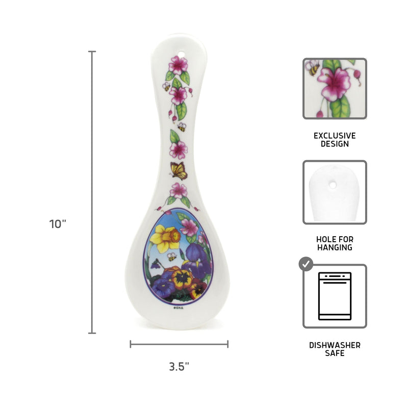 Ceramic Spoon Rest: Edelweiss Flower
