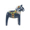Swedish Dala Horse Wood Figurine Blue 2.75"