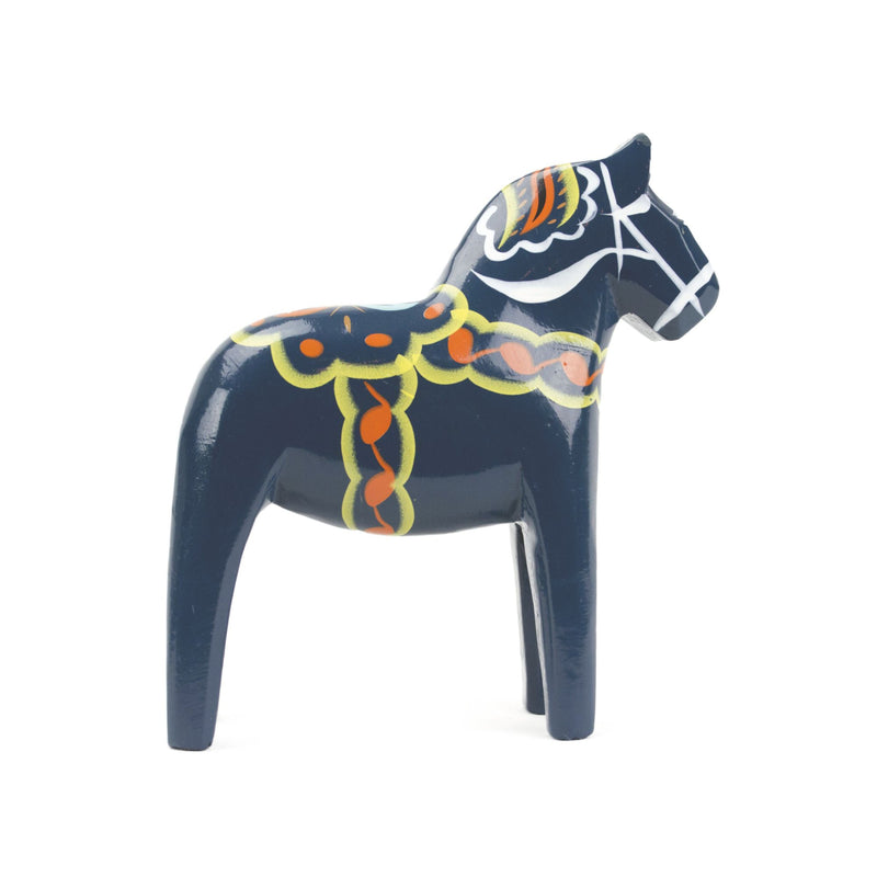 Swedish Dala Horse Wood Figurine Blue 2.75"
