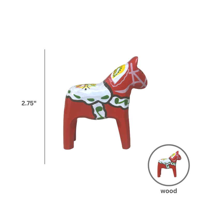 Swedish Dala Horse Wood Figurine Red (2.75")