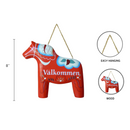 Wood Red Dala Horse Entryway Sign