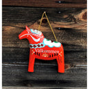 Wood Red Dala Horse Entryway Sign-TO03