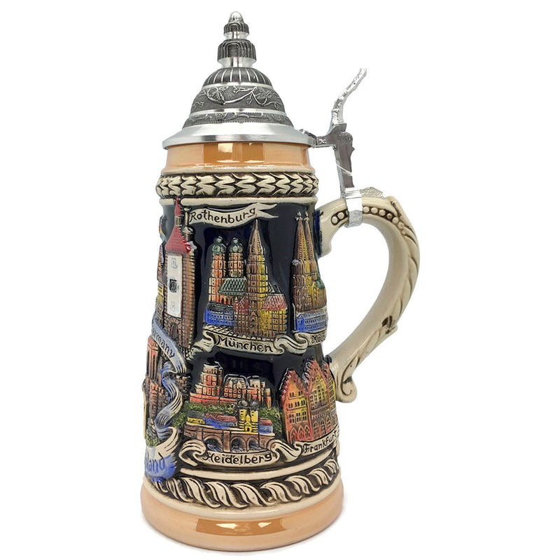 Deutschland Panorama & German Cities 1L Beer Stein