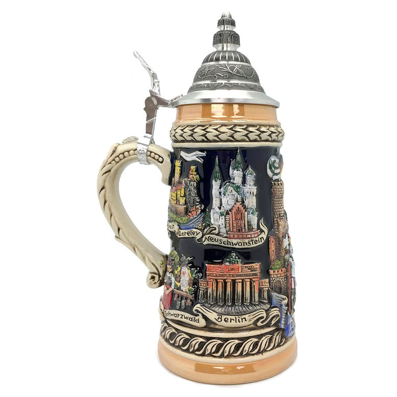 Deutschland Panorama & German Cities 1L Beer Stein