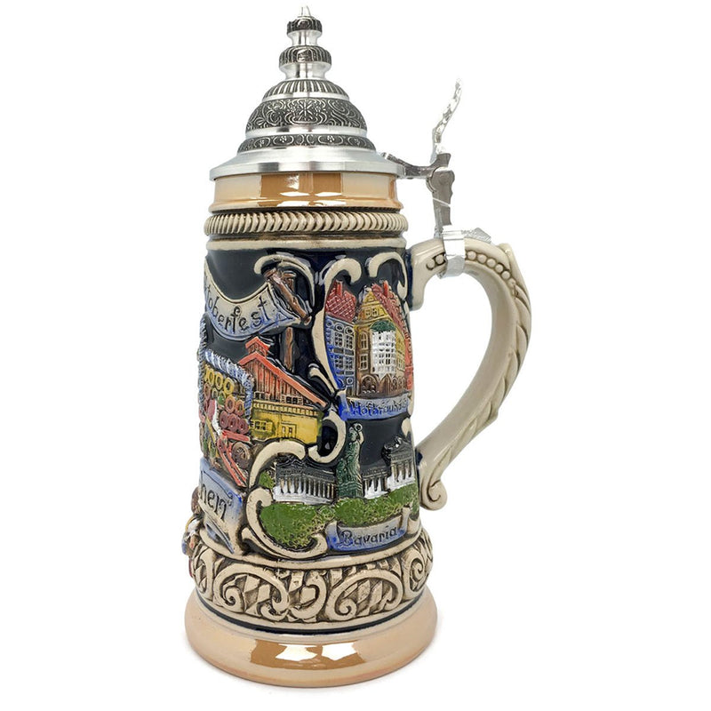 Oktoberfest in Munich Zoller & Born .9L German Beer Stein -2