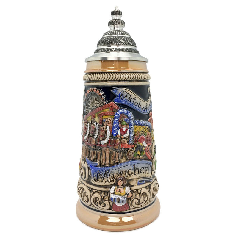 Oktoberfest in Munich Zoller & Born .9L German Beer Stein -1