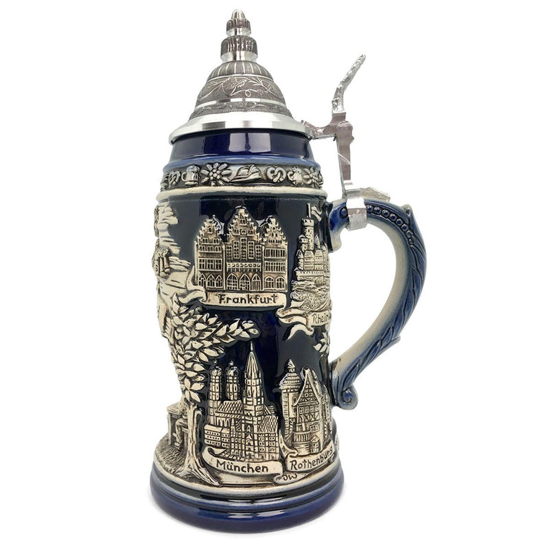 Biergarten 1L Zoller & Born Rustic Motif German Beer Stein -2