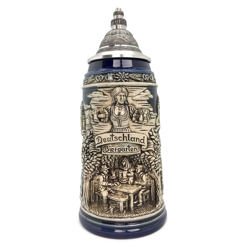 Biergarten 1L Zoller & Born Rustic Motif German Beer Stein -1