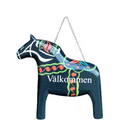 Wood Blue Dala Horse Entryway Sign-TO03