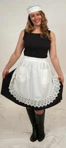 "Maid Costume" White Lace Headband and Ecru (Off White) Adult Lace Apron Costume Set - GermanGiftOutlet.com
 - 4
