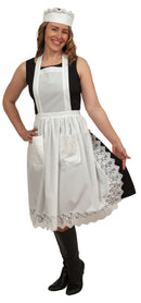 "Maid Costume" White Lace Headband and Adult Full Lace Apron Costume Set - GermanGiftOutlet.com - 1