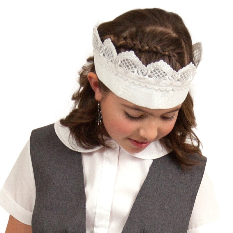 "Maid Costume" White Lace Headband and Youth (2yr-8yr) Full Lace Apron Costume Set - GermanGiftOutlet.com
 - 1