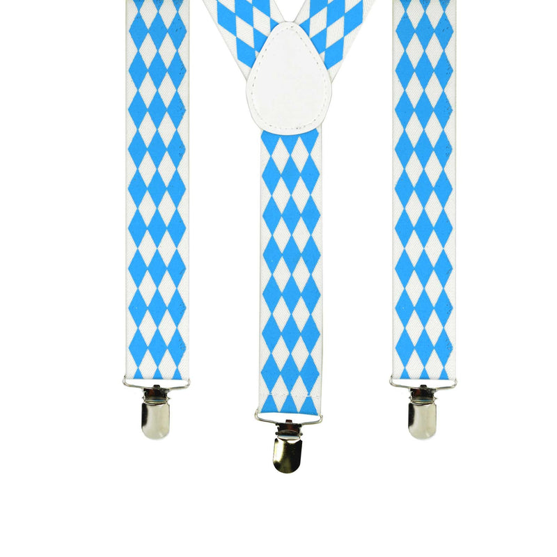 Bavarian Themed Check German Oktoberfest Costume Suspenders - GermanGiftOutlet.com
 - 1
