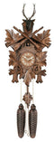 Eight Day Hunter's Cuckoo Clock with Hand-carved Maple Leaves, Rifles, and Buck-15"Tall - GermanGiftOutlet.com
