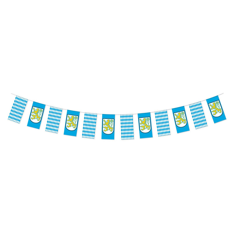 Oktoberfest Pennant Banner, 10 by 12-Feet, Blue/White/Yellow - GermanGiftOutlet.com
