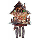 8-Day Musical Cuckoo Clock Cottage With Woodchopper And Waterwheel - GermanGiftOutlet.com
