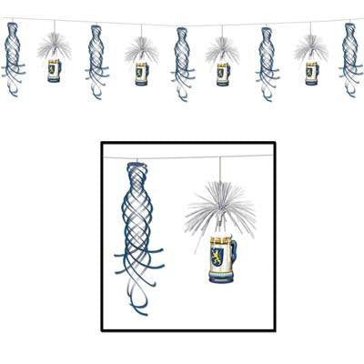 Oktoberfest Shimmer Whirl & Beer Stein Pennant Banner - GermanGiftOutlet.com
