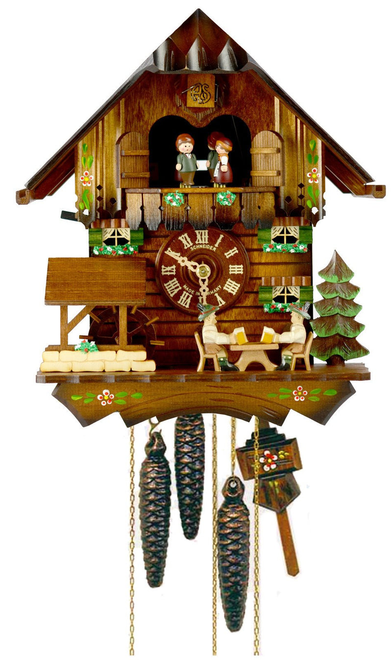 Schneider 12" Musical Two Beer Drinkers German Cuckoo Clock - GermanGiftOutlet.com
 - 1