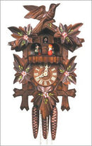 Black ForestOne Day German Cuckoo Clock with Leafs in Walnut Finish - GermanGiftOutlet.com
