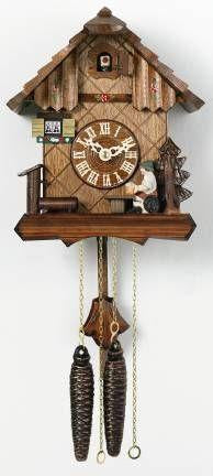 One Day Chalet Style Authentic Hand-Carved Beer Drinker German Cuckoo Clock - GermanGiftOutlet.com
