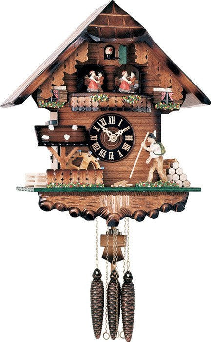 River City Clocks One Day Musical German Cuckoo Clock with Volksmarcher with Moving Staff and Waterwheel - GermanGiftOutlet.com
