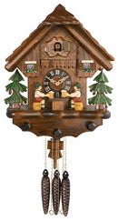River City Clocks One Day Musical 14" German Cuckoo Clock with Two Beer Drinkers Raising Mugs - GermanGiftOutlet.com
