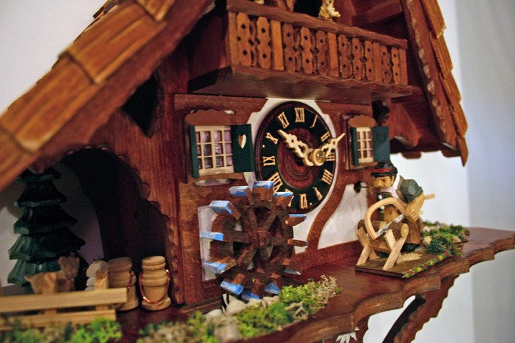 River City Clocks One Day Musical 17" German Cuckoo Clock Man Saws Wood - GermanGiftOutlet.com
 - 2