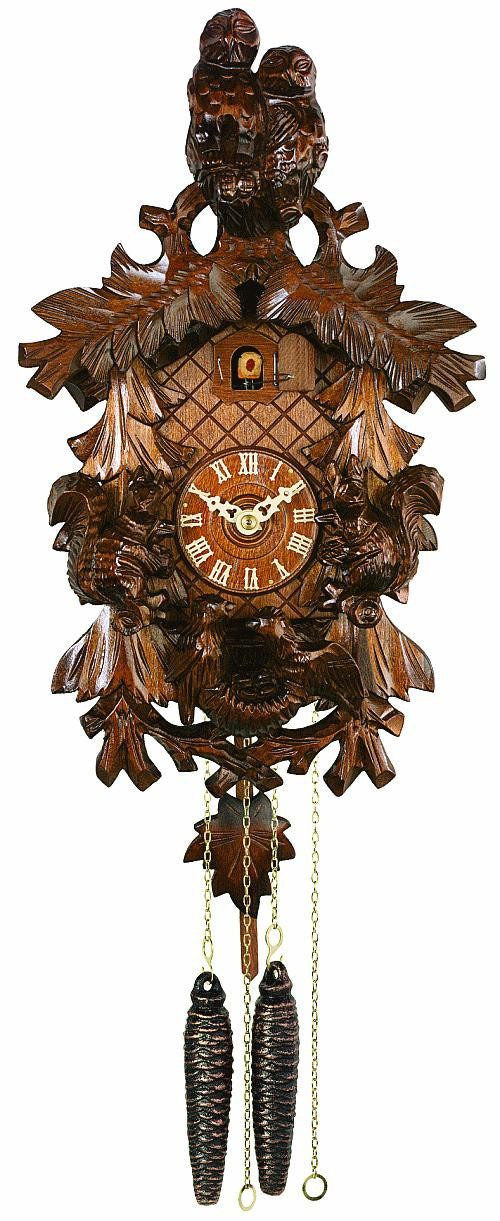 River City Clocks One Day Owls Squirrels and Nest German Cuckoo Clock - GermanGiftOutlet.com
