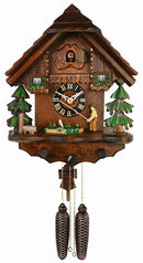 River City Clocks Eight Day Fisherman Raises Fishing Pole German Cuckoo Clock - GermanGiftOutlet.com
