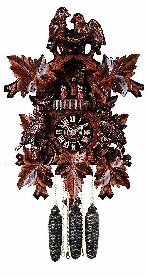 River City Eight Day 18" Musical German Cuckoo Clock with Four Carved Birds - GermanGiftOutlet.com
