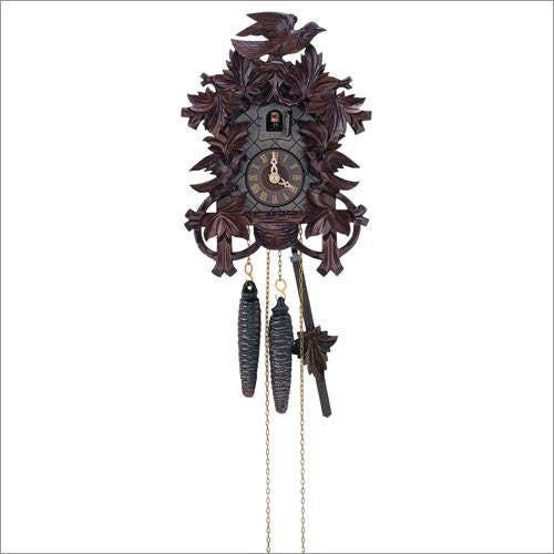 Schneider 11" Eight Leaves and Three Birds Black Forest Mahogany German Cuckoo Clock - GermanGiftOutlet.com
 - 1