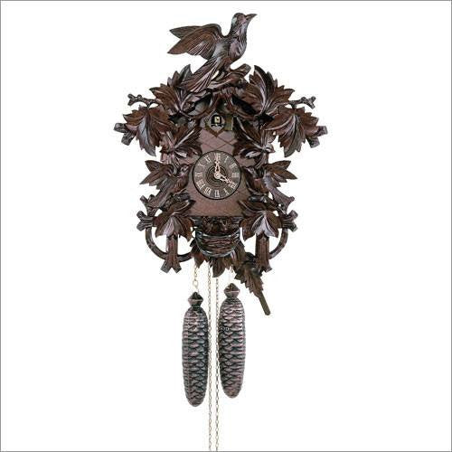 Schneider 14" Six Leaves and Three Birds Mahogany Eight Day Movement Black Forest German Cuckoo Clock - GermanGiftOutlet.com
 - 1