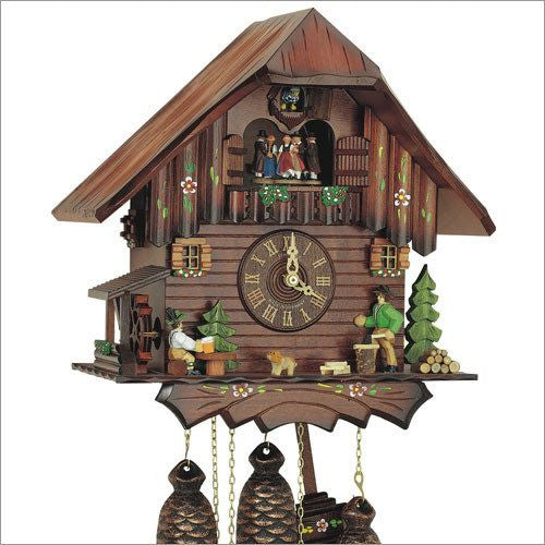 Schneider 13 Inch Wood Chopper and Beer Drinker Eight Day Musical German Cuckoo Clock - GermanGiftOutlet.com
 - 1