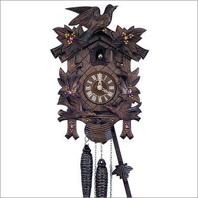 Schneider Black Forest 12" Musical Painted Flowers German Cuckoo Clock - GermanGiftOutlet.com
