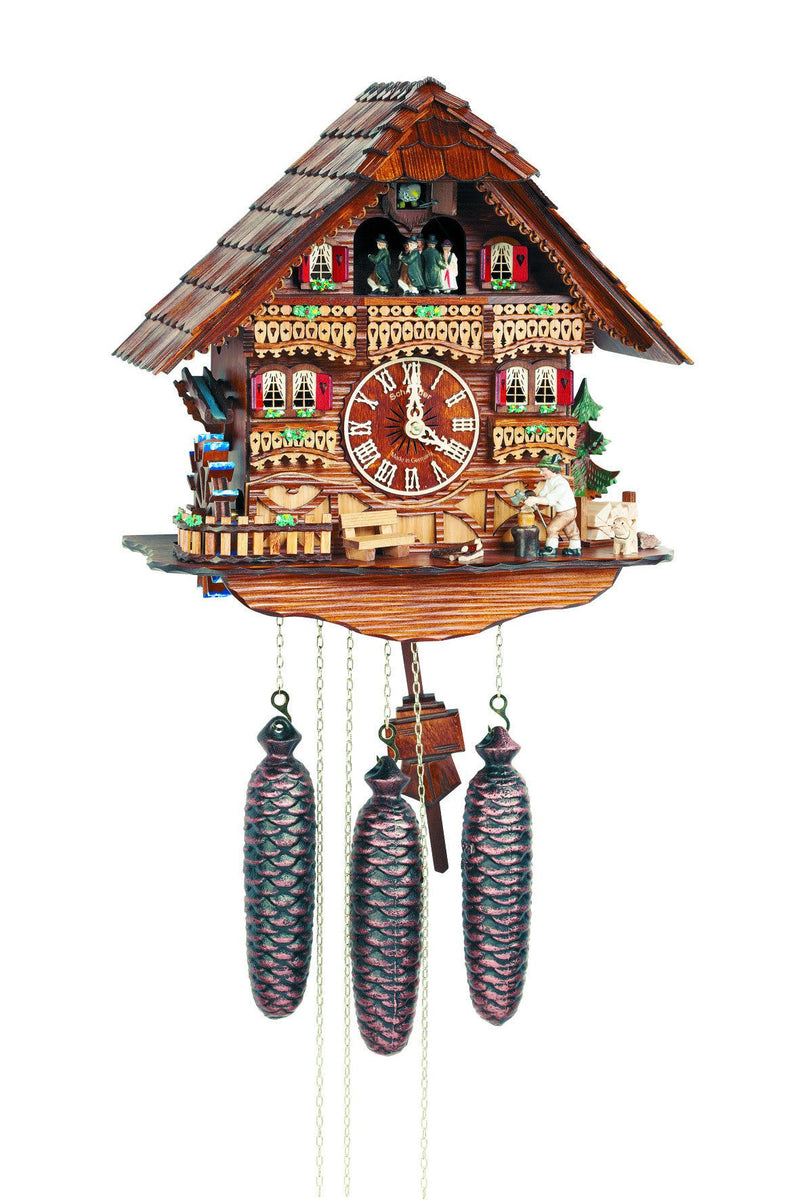 Schneider Black Forest 14" Musical Wood Chopper Eight Day Movement German Cuckoo Clock - GermanGiftOutlet.com
